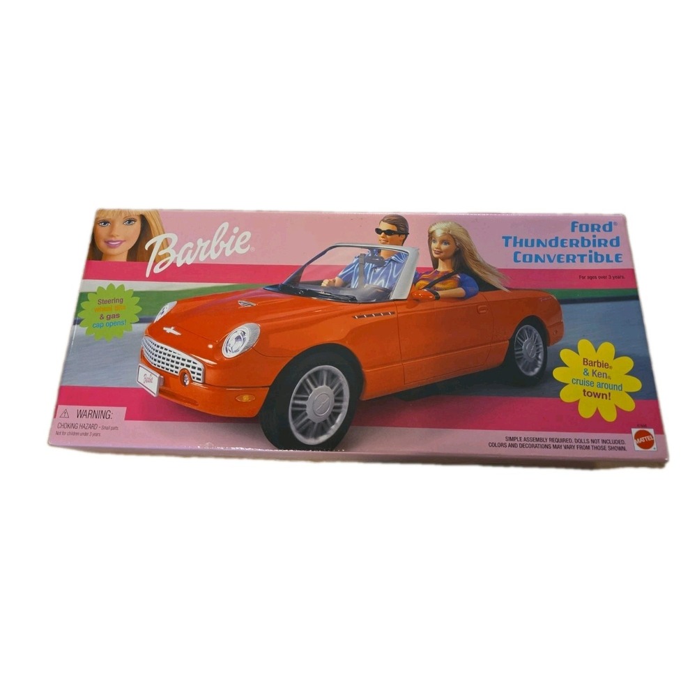 2002 Barbie Ford Thunderbird Convertible Red New 47808
